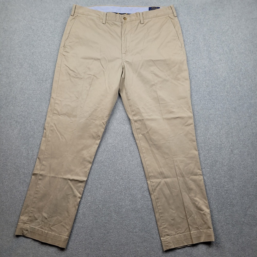 Polo Ralph Lauren Chino Pants Mens 38x30 Tan Stretch Straight Fit‎ Cotton